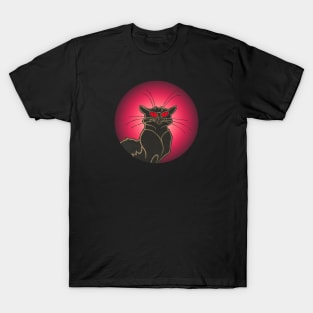 Scary Mean Black Cat T-Shirt